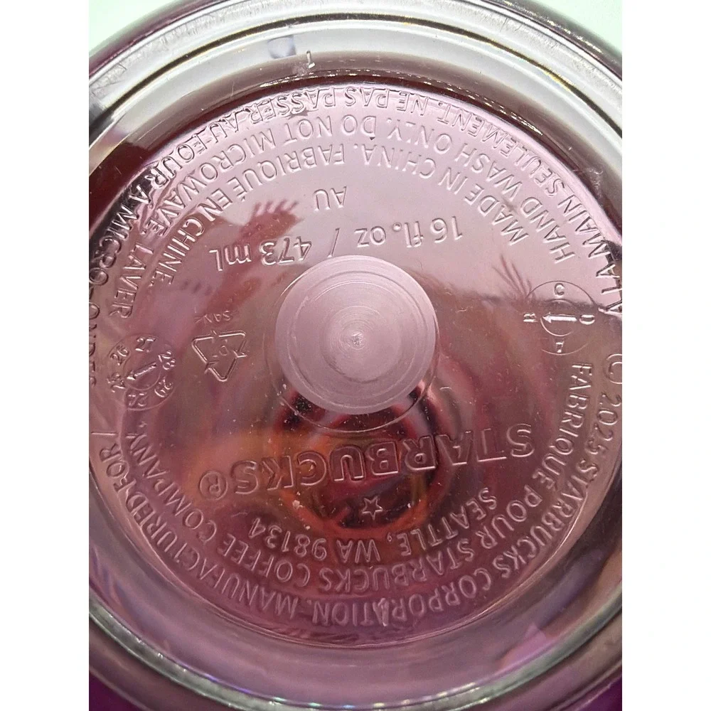 Starbucks Holiday Tumbler 16oz Pink Acrylic Double Wall Bear Reindeer Flip Lid